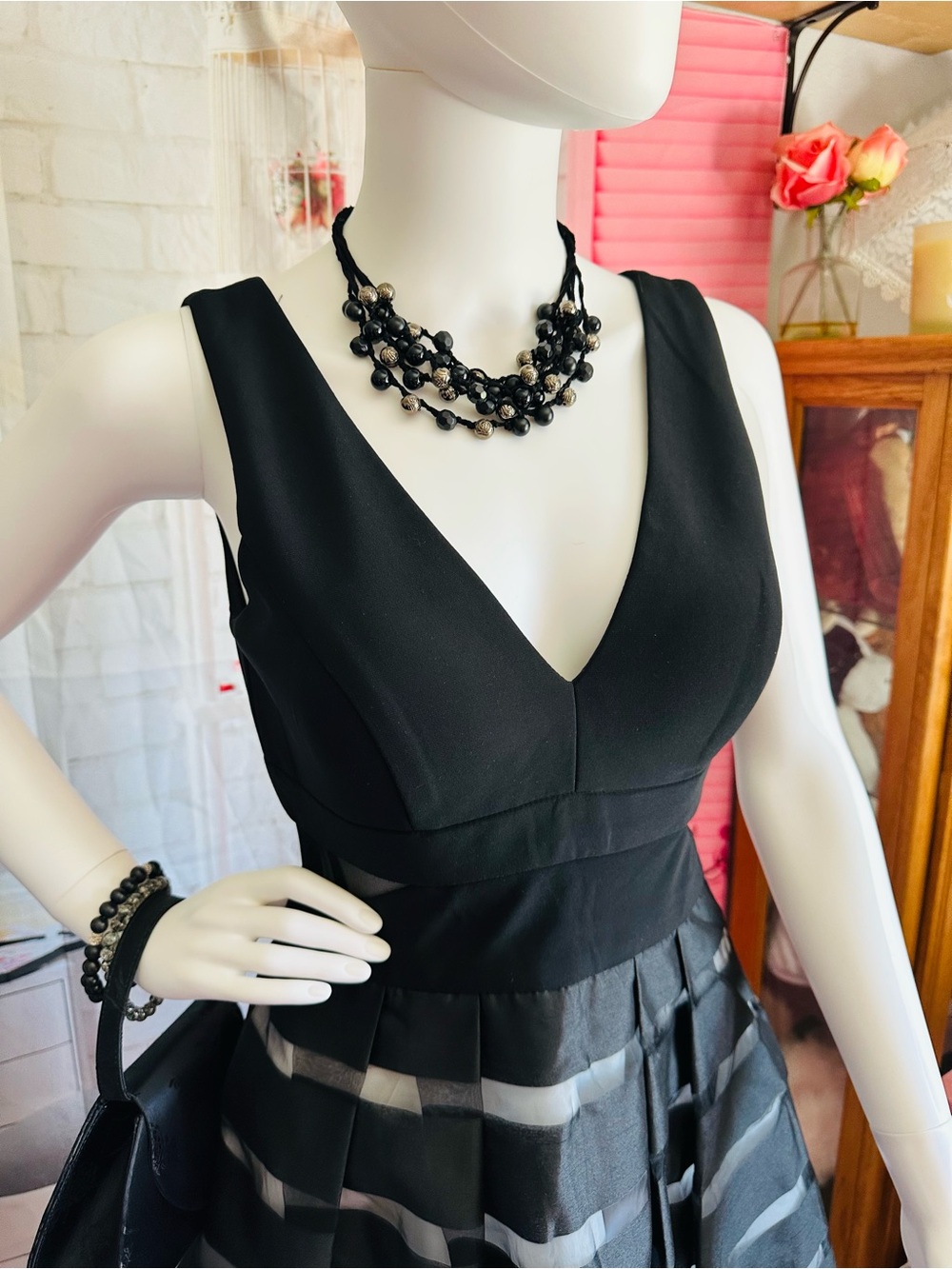 XSCAPE Black Fit & Flare Cocktail Dress - Picture 5 of 13
